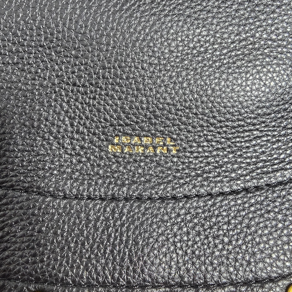 Isabel Marant Black Leather Studded Saddle Shoulder Bag - Picture 2 of 14